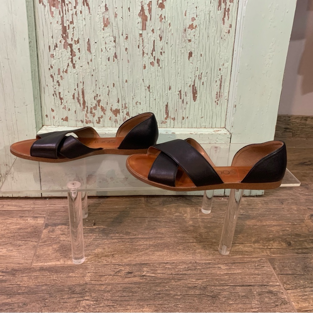 Women’s Sole Society black leather sandals size 6.5 Preloved good condition - Picture 3 of 6